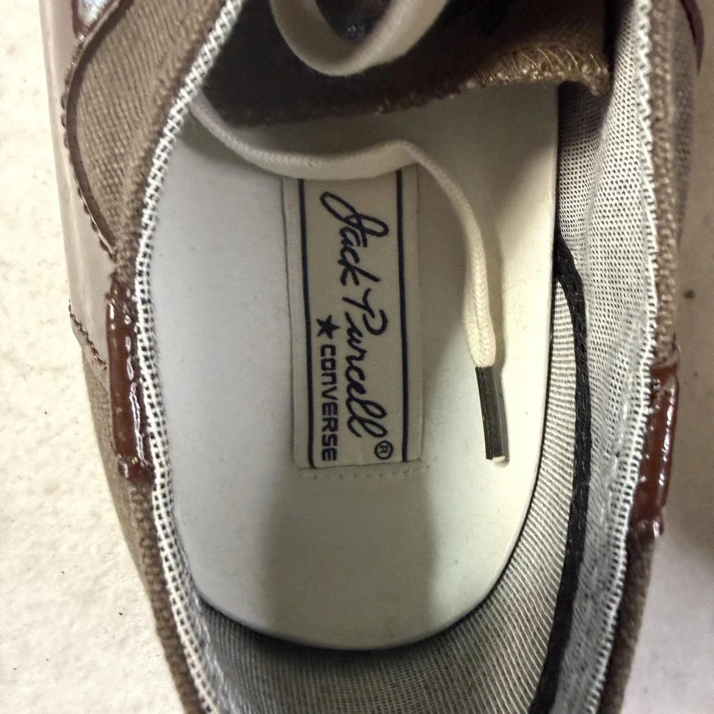 Converse Jack Purcell Shoes Mens 11 Brown Leather Canvas Sneaker w/ OG Box